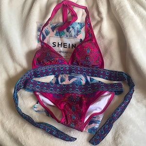 2/$25 SHEIN NWOT Pink Bikini Top and Bottoms